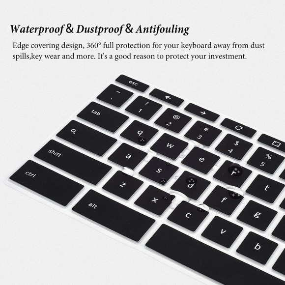 HP Chromebook 14 and 11 Keyboard Skin(Black) Casedao Brand - Picture 5 of 13